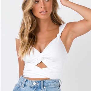 PORTO CERVO TIE UP CROP WHITE